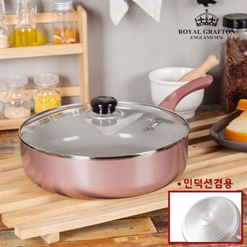 [로얄그래프톤] 로사 IH 28cm 궁중전골팬 + 유리뚜껑 2P