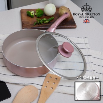 [로얄그래프톤] 로사 IH 세라믹 궁중전골팬 24cm+유리뚜껑