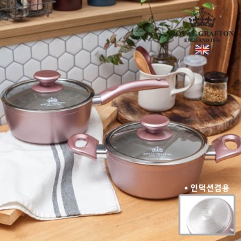[로얄그래프톤] 로사 IH 세라믹냄비 2종세트 (편수18+양수20)