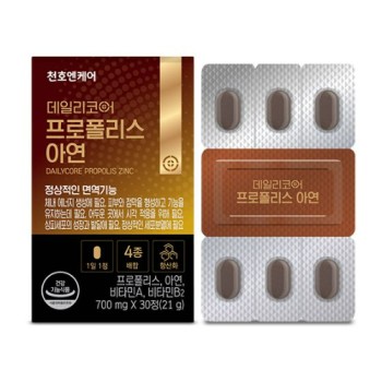[천호엔케어] NEW 데일리코어 프로폴리스아연 (600mg*30캡슐)