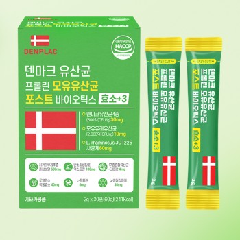 [척척바이오랩] 덴프락 덴마크 유산균 프롤린 모유유산균 포스트바이오틱스 효소+3 (2g*30포)